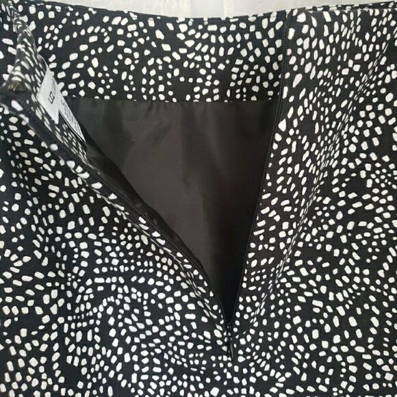 Liz Claiborne Women's Size 12 Pencil Skirt Lined Black White Cotton Blend - Picture 7 of 10